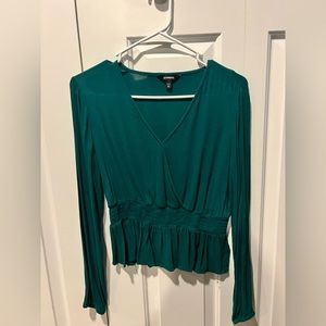 Express Green Long Sleeve Top